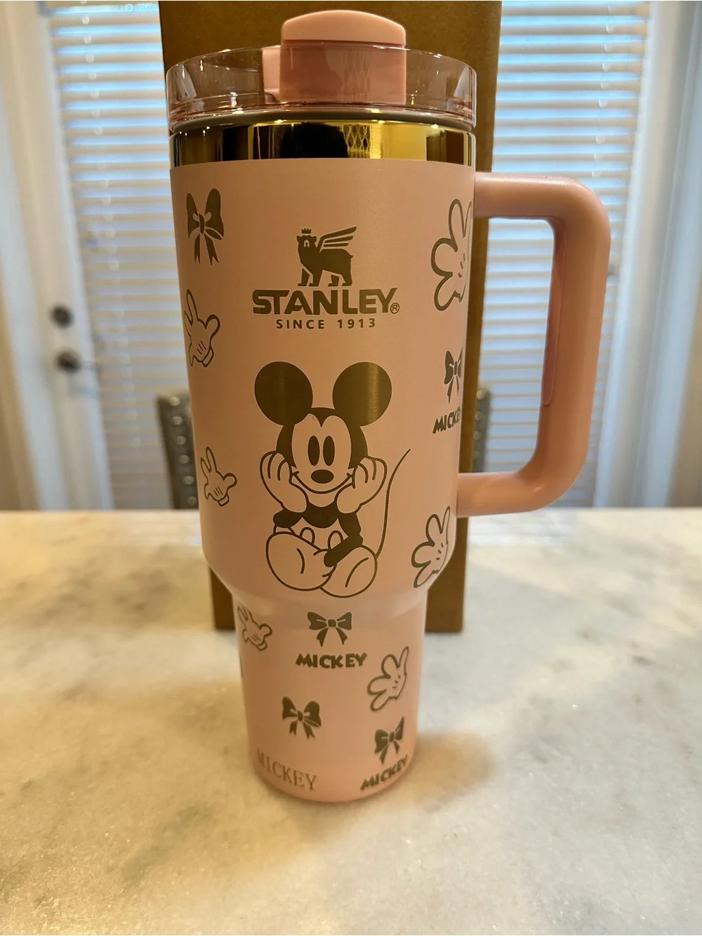 Stanley Disney Mickey Mouse Pink & Gold Limited Edition 40oz Quencher Tumbler - Picture 2 of 12